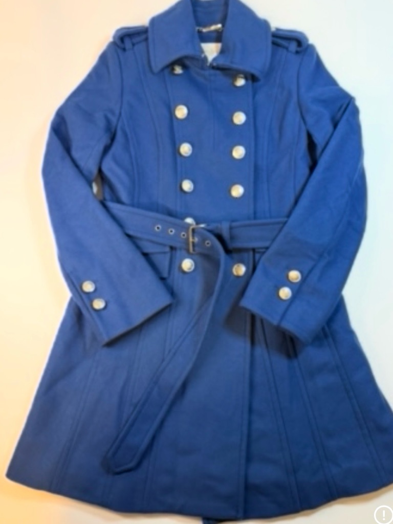 Laundry By Shelli Segal Woman’s Sz 10 Bloomingdales Wool Blue Double Breast Coat